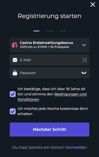 Winsane Casino Registrierung