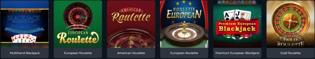 Winsane Casino Tischspiele